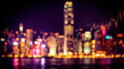 Market trends and financial insights hong kong infographic urban skyline night view investment strategy