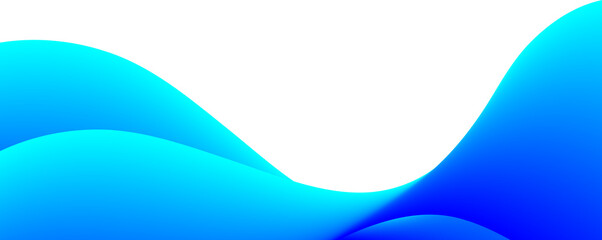 Abstract blue waves flowing on white background image