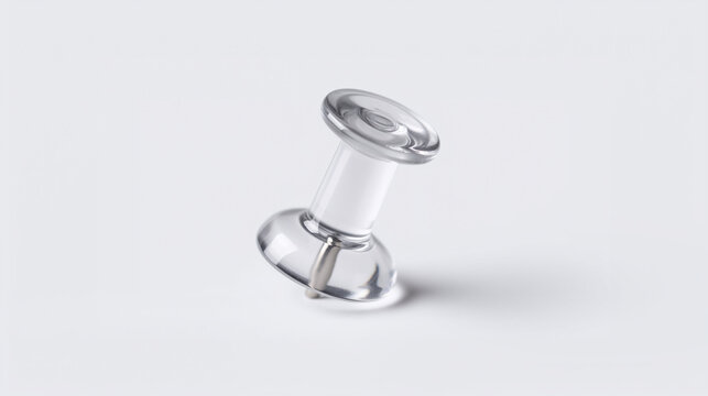 A clear pushpin on a bulletin board for an important reminder or notice