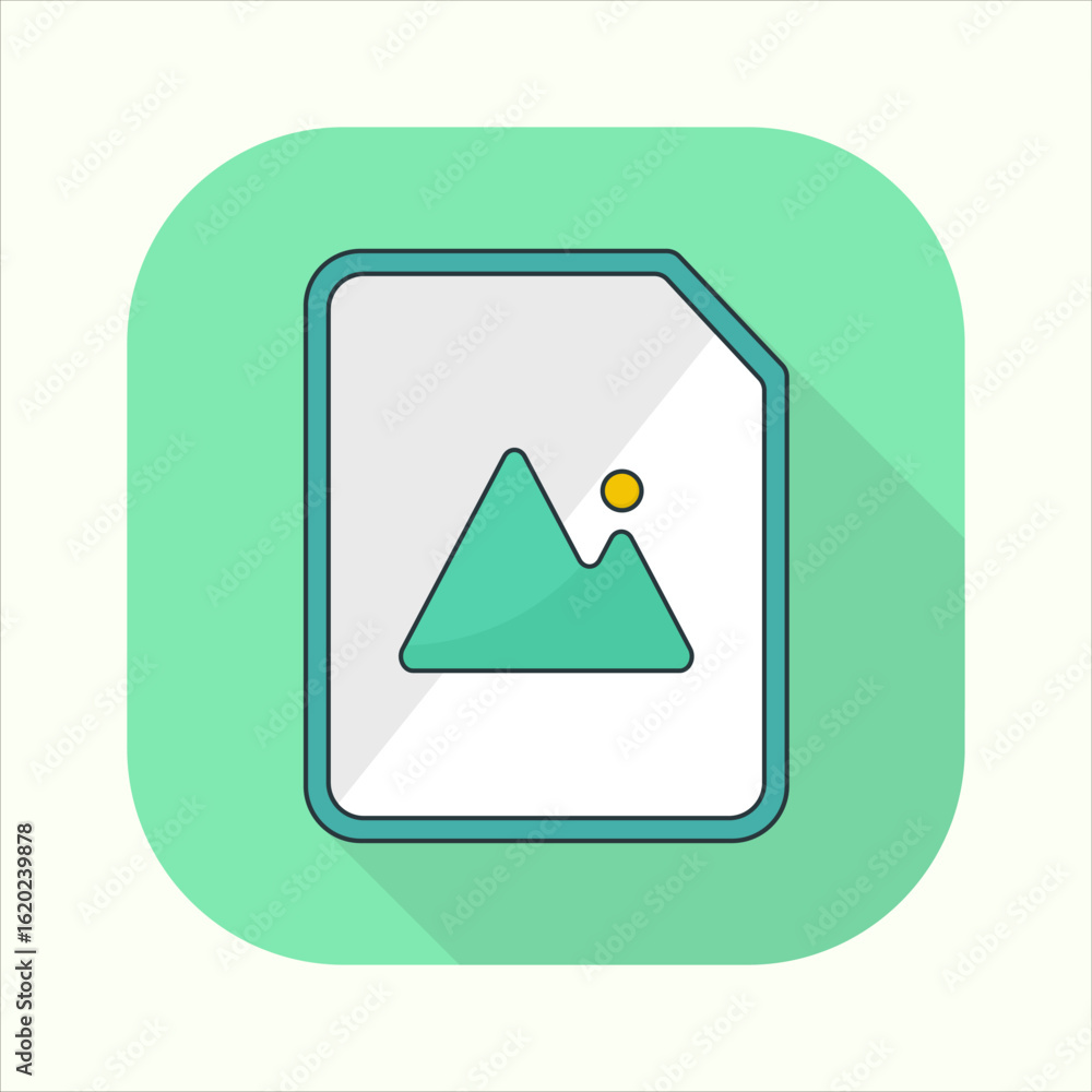 Poster illustration of a image icon. icon related to design elements. suitable for web site, app, user inte