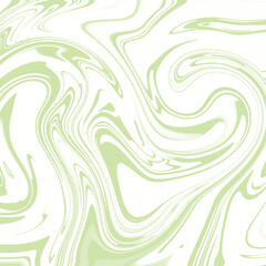 Green and white flowing abstract art with swirling patterns. Vector copy space with room for textile and image. Swirling marble effect pattern using liquify and bright shiny gradient simple background