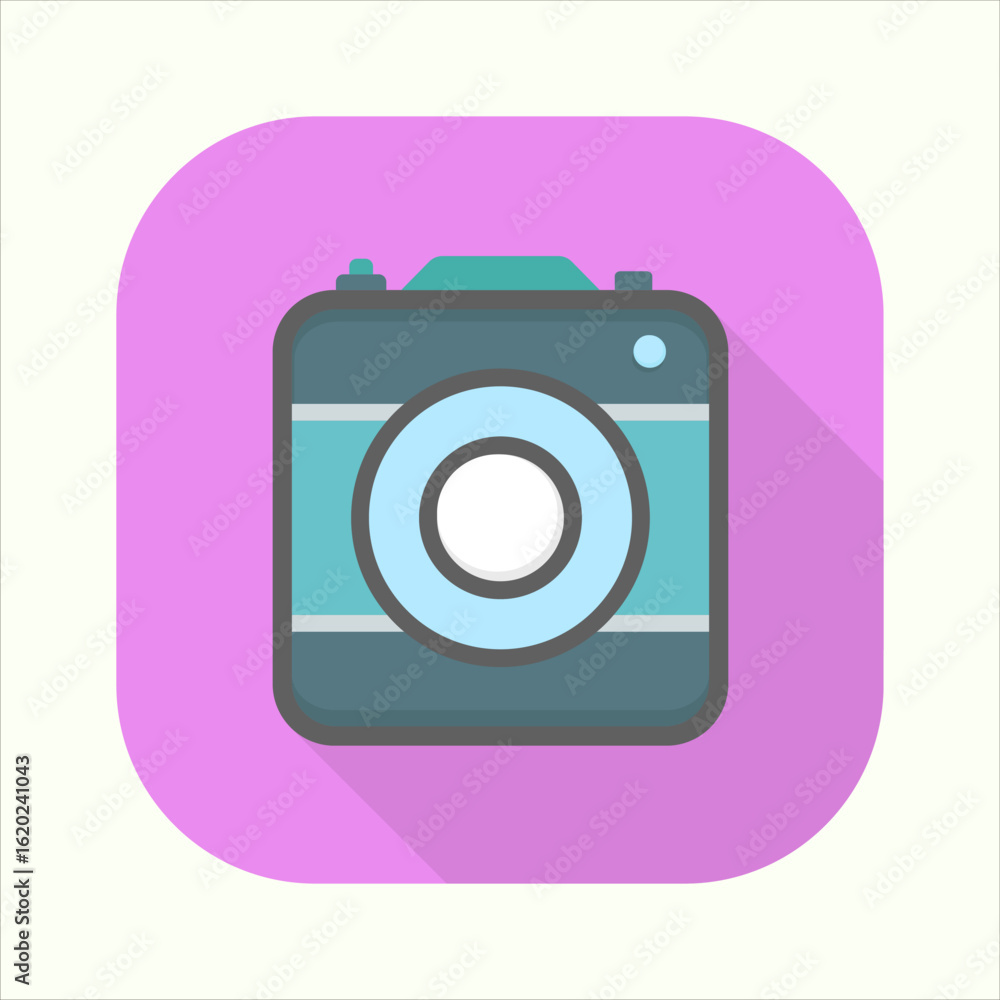Poster illustration of a camera icon. icon related to design elements. suitable for web site, app, user int