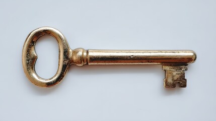 Gold key with a silver handle.