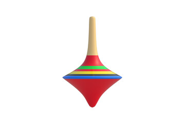Fototapeta premium Colorful spinning whirligig isolated on white background. Side view. 3d render
