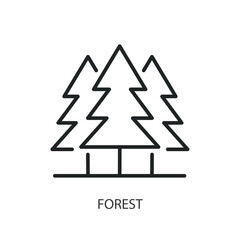 Forest thin line vector icons.