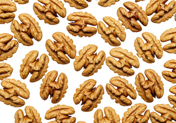 Obraz premium Seamless Pattern of Whole Walnuts
