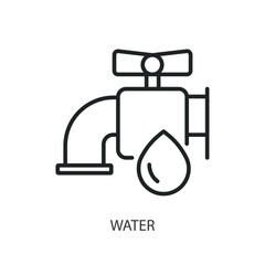 Fototapeta premium Water thin line vector icons.