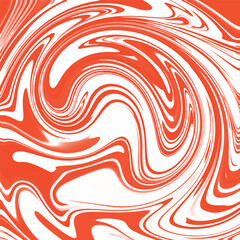 Abstract white and orange swirling liquid texture with smooth flowing waves and dynamic brushstroke patterns creating a dreamy and mysterious atmosphere. Abstract Marble Liquid Background