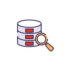 Data Searching icon design with white background stock illustration