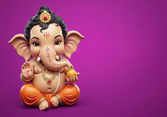 Fototapeta premium illustration of Lord Ganpati background for Ganesh Chaturthi festival poster design