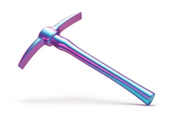 Pickaxe tool with vibrant iridescent colors, a modern and unique style, ready to use.