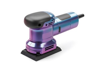 A close-up of a colorful electric sander – Professional tool for woodworking projects