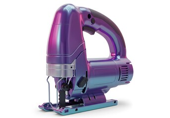 Electric jigsaw, a modern tool for carpentry and woodworking, captured in a studio setting, showcasing the device's design and functionality.