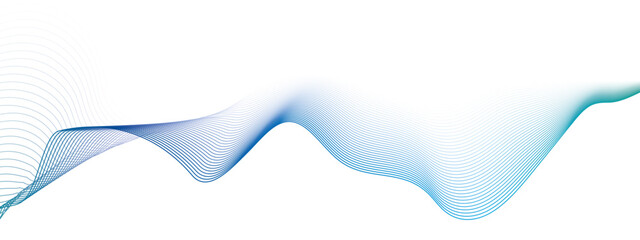 Blue wave lines on white background. Abstract blue wave lines pattern for banner, wallpaper background.	