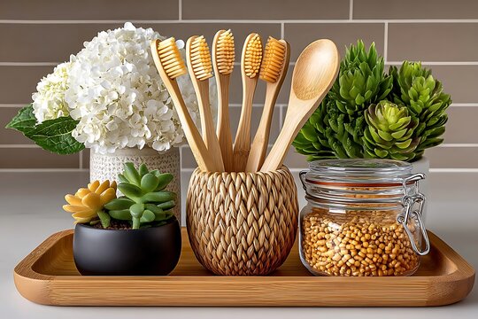 Crystal glass bamboo hygiene display high resolution picture