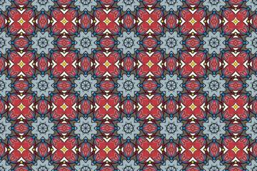 Seamless Textile Visual Endless Fabric Art Interior Symmetric Template Geometric Graphic Background Wallpaper Digital Cloth Luxury Tile Design Perspective Shape Texture Decoration Fashion Pattern.