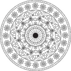 Intricate Black Mandala Decorative Vector"

