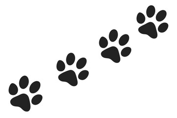 Cute cat paw prints vector on white background