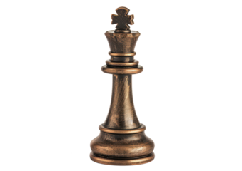 bronze chess pieces king or queen figur isolated on white or transparent png