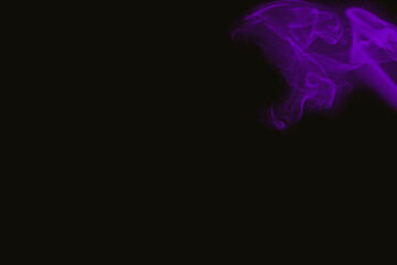 Vibrant Purple Smoke Swirls on Black Background