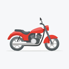 Obraz premium Red Cruiser Motorcycle Illustration with Exhaust Detail - AI Generated