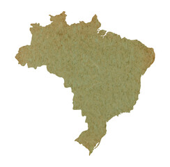 map of Brazil on old green grunge paper