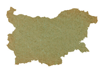 map of Bulgaria on old green grunge paper