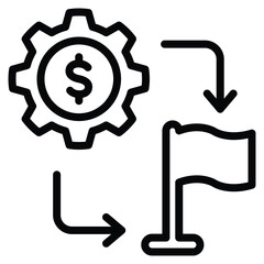 Profit Driven Planning Icon Line Vector Illustration