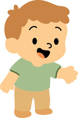 Obraz premium Cartoon Boy Pointing