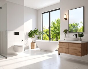 Modern bright bathroom interior