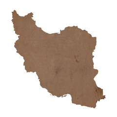 map of Iran on old brown grunge paper
