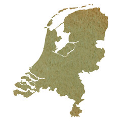 map of Netherlands on old green grunge paper