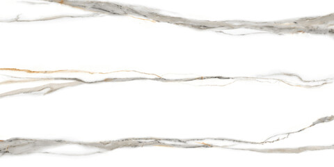 White Statuario marble with colorful veins is used in interior kitchen or bathroom tile design, natural texture pattern backgrounds, and a polished finish with brown and gray streaks.