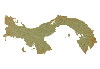 map of Panama on old green grunge paper