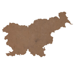 map of Slovenia on old brown grunge paper