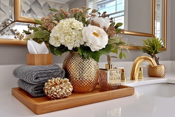 Luxurious golden tissue box high resolution picture