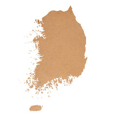 map of South Korea on old brown grunge paper