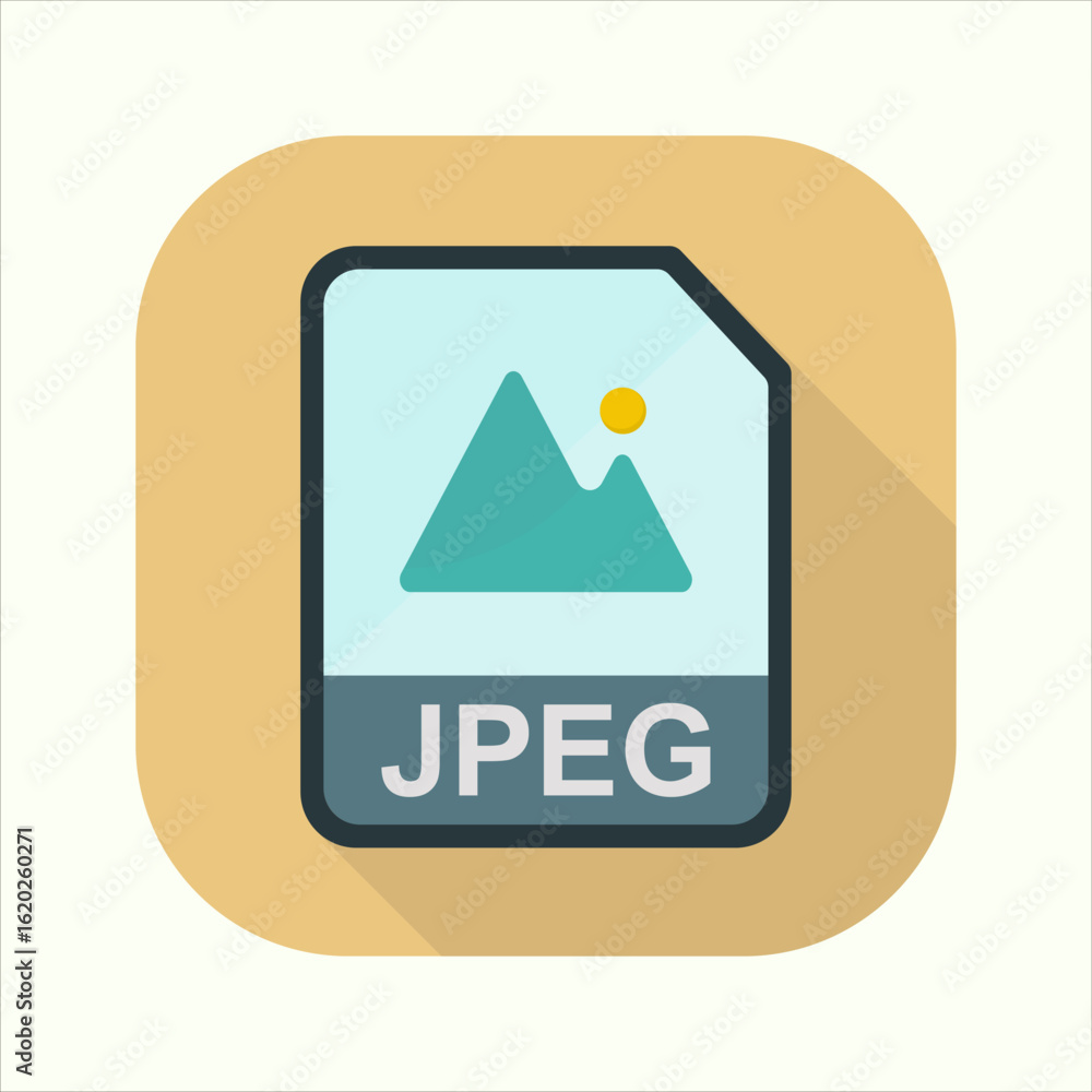 Poster illustration of jpeg icon. icon related to design elements. suitable for web site, app, user interfa