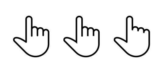 Cursor and Finger icon. Hand and Mouse Pointer