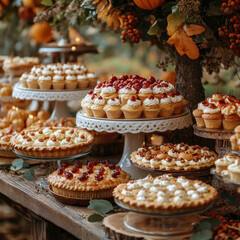 Table topped with cupcakes and muffins.