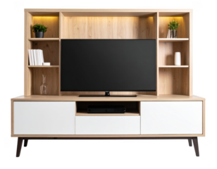 tv stand isolated on white and transparent background
