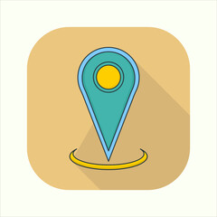 Illustration of a pin location icon. icon related to design elements. suitable for web site, app, user interfaces,element, printable etc. flat icon style. simple vector design editable