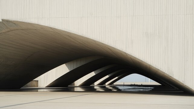 Abstract concrete architecture with triangular
