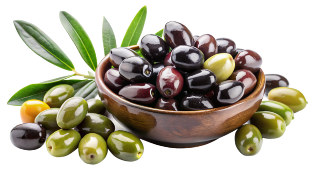 black and green olives in bowl