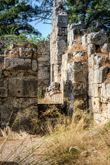 The ruins of the ancient city of Phaselis in Lycia in modern Turkey