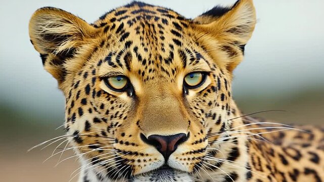 大自然のハンター　豹の眼差し、美しい豹柄