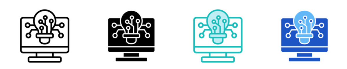 Digital Innovation  Icon Set Multiple Style Collection
