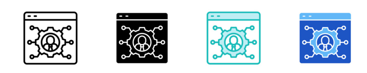 Digital Workflow  Icon Set Multiple Style Collection
