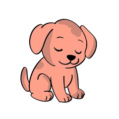 sleeping cute dog drawing art