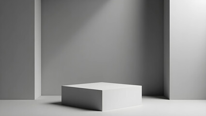 Obraz premium Square podium in tranquil gray tones with soft shadow play 